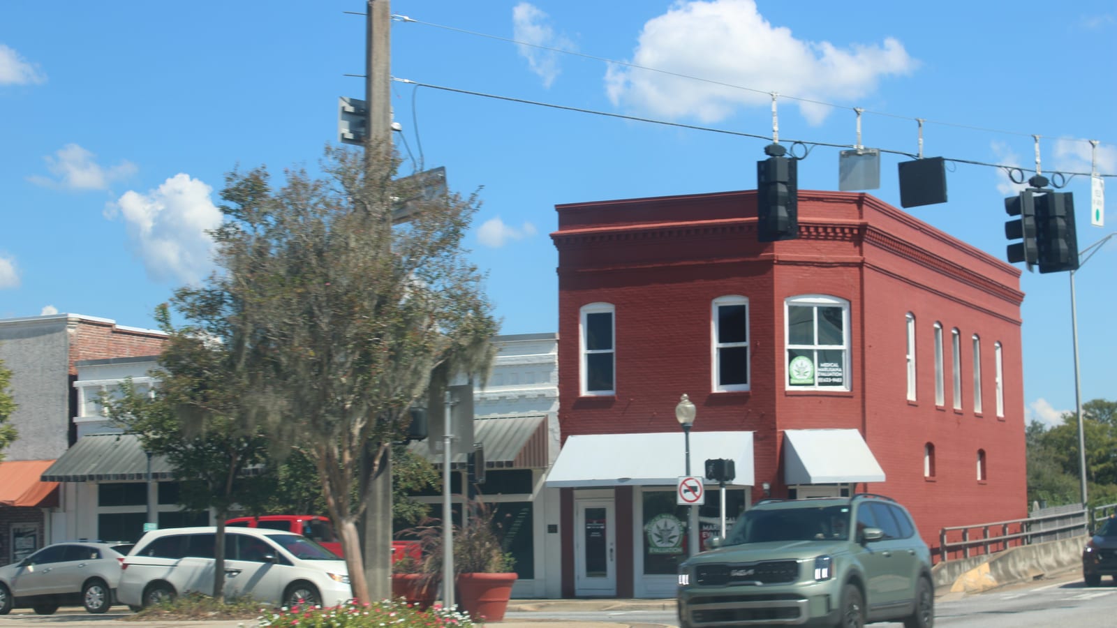 A historic red-brick building in downtown Milton, Florida